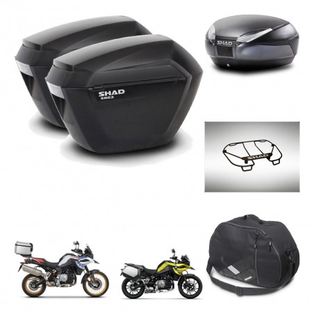 SHAD Baul SH48 + soporte montaje maletas sh23 accesorios DARK GREY PREMIUM KIT-464568