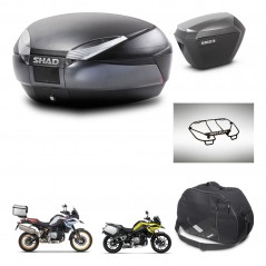 SHAD SH23 alu suitcases + mounting bracket SH48 trunk accessories DARK GREY PREMIUM KIT-464571