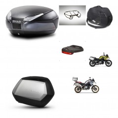 SHAD Maletas SH35 PREMIUM + soporte montaje baul SH48 accesorios DARK GREY KIT-464575
