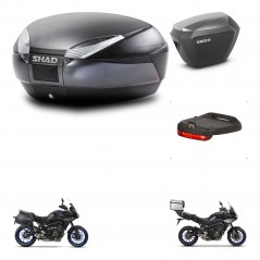 SHAD Maletas sh23 alu + soporte montaje baul SH48 accesorios DARK GREY PREMIUM KIT-464589