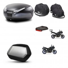 SHAD Maletas SH35 PREMIUM + soporte montaje baul SH48 accesorios DARK GREY KIT-464600