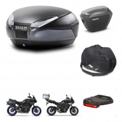 SHAD SH23 alu suitcases + mounting bracket SH48 trunk accessories DARK GREY PREMIUM KIT-464601