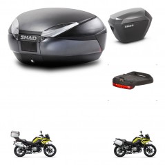 SHAD Maletas sh23 alu + soporte montaje baul SH48 accesorios DARK GREY PREMIUM KIT-464637