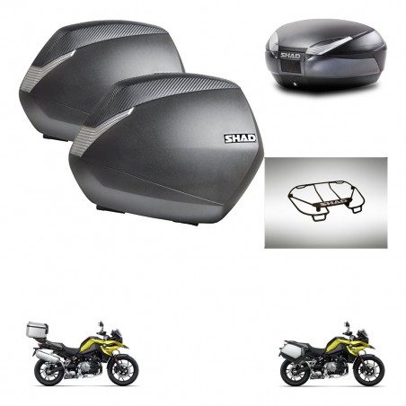 SHAD Baul SH48 + soporte montaje maletas SH36 accesorios DARK GREY PREMIUM KIT-464650