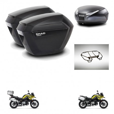 SHAD Baul SH48 + soporte montaje maletas sh23 accesorios DARK GREY PREMIUM KIT-464652