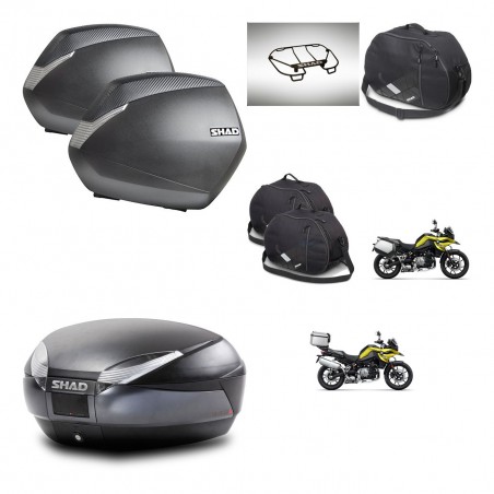 SHAD Baul SH48 + soporte montaje maletas SH36 accesorios DARK GREY PREMIUM KIT-464663