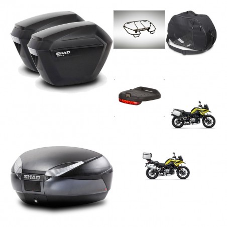 SHAD Baul SH48 + soporte montaje maletas sh23 accesorios DARK GREY PREMIUM KIT-464670
