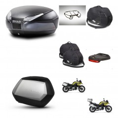 SHAD Maletas SH35 PREMIUM + soporte montaje baul SH48 accesorios DARK GREY KIT-464672