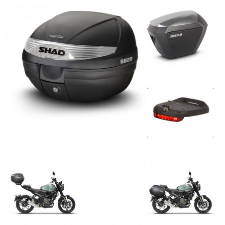 SHAD Maletas sh23 alu + soporte montaje baul SH29 accesorios KIT-464685