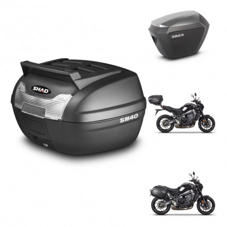 SHAD Maletas sh23 alu + soporte montaje baul SH40 parrilla superior KIT-464739