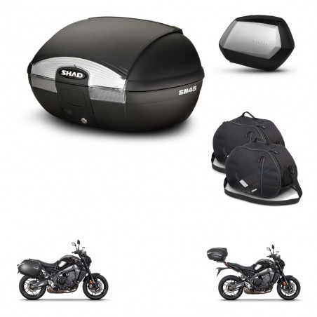 SHAD Maletas SH35 PREMIUM + soporte montaje baul SH45 accesorios KIT-464758