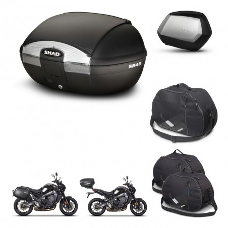 SHAD Maletas SH35 PREMIUM + soporte montaje baul SH45 accesorios KIT-464770