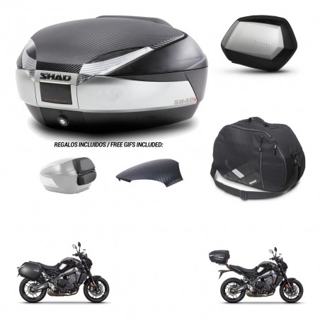 SHAD Maletas SH35 PREMIUM + soporte montaje baul SH48 tapa respaldo accesorios KIT-464961
