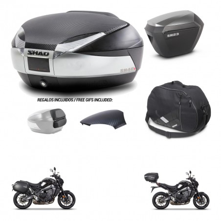 SHAD SH23 alu suitcases + mounting bracket SH48 trunk backrest cover accessories KIT-464963
