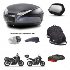 SHAD SH35 PREMIUM suitcases + mounting bracket SH48 trunk backrest cover accessories 49 L KIT-465052