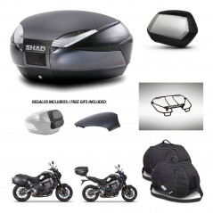 SHAD SH35 PREMIUM suitcases + mounting bracket SH48 trunk backrest cover accessories 49 L KIT-465070