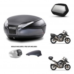 SHAD Maletas SH35 PREMIUM + soporte montaje baul SH48 tapa respaldo 49 L KIT-465093