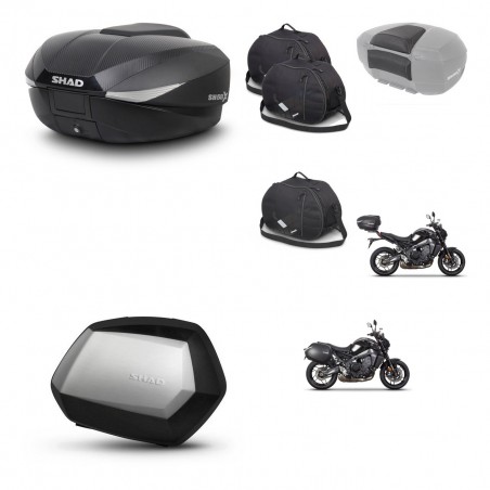 SHAD Maletas SH35 PREMIUM + soporte montaje baul SH58 accesorios KIT-465202