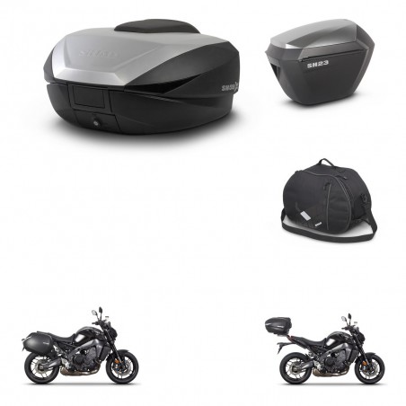 SHAD SH23 alu suitcases + mounting bracket SH59 trunk accessories 59L KIT-465275