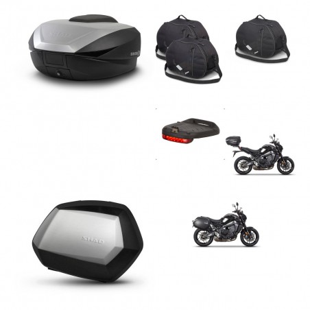 SHAD Maletas SH35 PREMIUM + soporte montaje baul SH59 accesorios 59L KIT-465280