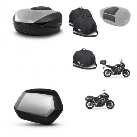 SHAD Maletas SH35 PREMIUM + soporte montaje baul SH59 accesorios 59L KIT-465298