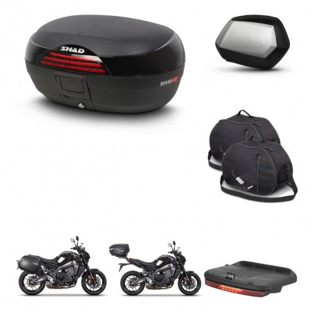 SHAD Maletas SH35 PREMIUM + soporte montaje baul SH46 accesorios 45 L KIT-465364