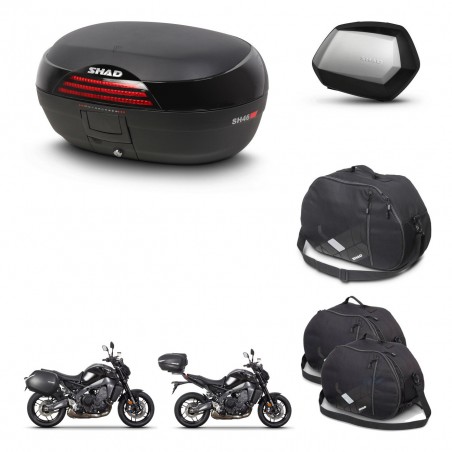SHAD Maletas SH35 PREMIUM + soporte montaje baul SH46 accesorios 45 L KIT-465370