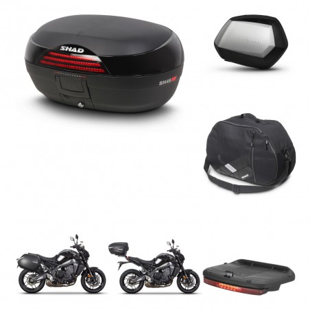 SHAD Maletas SH35 PREMIUM + soporte montaje baul SH46 accesorios 45 L KIT-465375