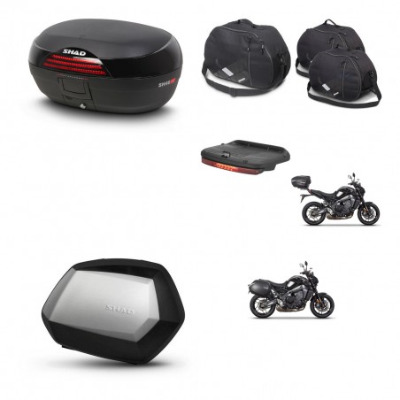 SHAD Maletas SH35 PREMIUM + soporte montaje baul SH46 accesorios 45 L KIT-465376