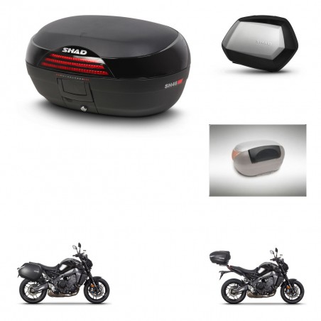 SHAD Maletas SH35 PREMIUM + soporte montaje baul SH46 accesorios 45 L KIT-465381