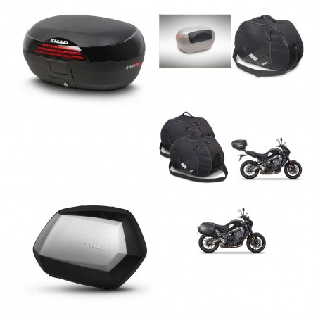 SHAD Maletas SH35 PREMIUM + soporte montaje baul SH46 accesorios 45 L KIT-465394