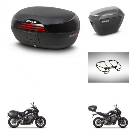 SHAD Maletas sh23 alu + soporte montaje baul SH46 accesorios 45 L KIT-465407