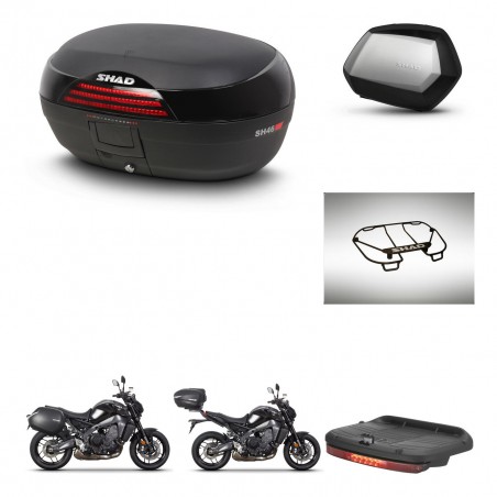 SHAD Maletas SH35 PREMIUM + soporte montaje baul SH46 accesorios 45 L KIT-465411