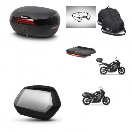 SHAD Maletas SH35 PREMIUM + soporte montaje baul SH46 accesorios 45 L KIT-465412