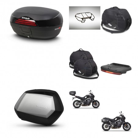 SHAD Maletas SH35 PREMIUM + soporte montaje baul SH46 accesorios 45 L KIT-465424