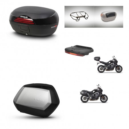 SHAD Maletas SH35 PREMIUM + soporte montaje baul SH46 accesorios 45 L KIT-465435