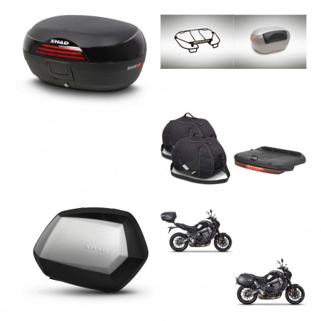 SHAD Maletas SH35 PREMIUM + soporte montaje baul SH46 accesorios 45 L KIT-465436