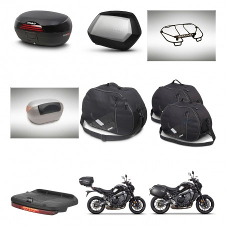 SHAD Maletas SH35 PREMIUM + soporte montaje baul SH46 accesorios 45 L KIT-465448