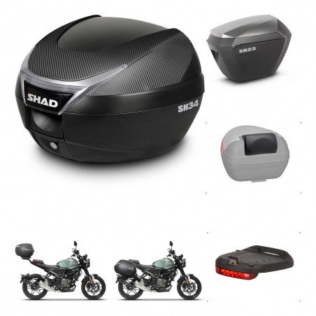 SHAD SH23 alu suitcases + mounting bracket SH34 trunk accessories KIT-465553