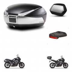 SHAD Maletas SH35 PREMIUM + soporte montaje baul SH48 accesorios TITANIUM KIT-465571