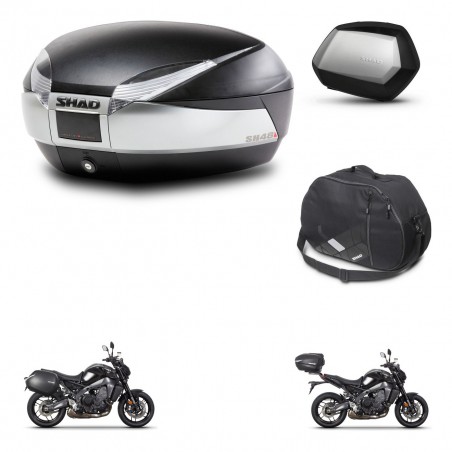 SHAD Maletas SH35 PREMIUM + soporte montaje baul SH48 accesorios TITANIUM KIT-465577