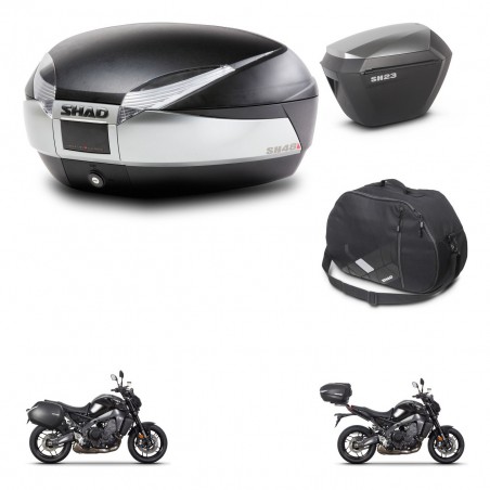 SHAD Maletas sh23 alu + soporte montaje baul SH48 accesorios TITANIUM PREMIUM KIT-465579