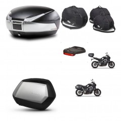 SHAD SH35 PREMIUM suitcases + mounting bracket SH48 trunk accessories TITANIUM KIT-465584