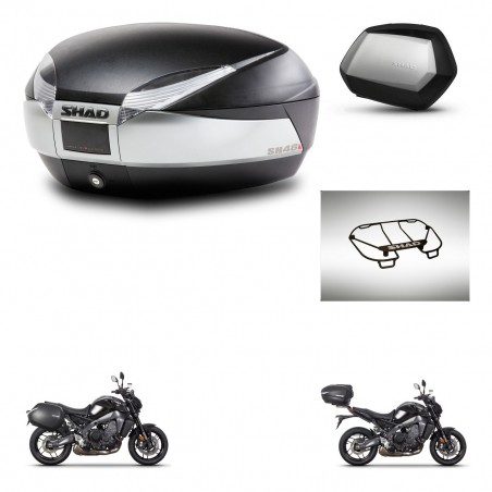 SHAD Maletas SH35 PREMIUM + soporte montaje baul SH48 accesorios TITANIUM KIT-465589