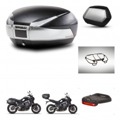 SHAD Maletas SH35 PREMIUM + soporte montaje baul SH48 accesorios TITANIUM KIT-465595