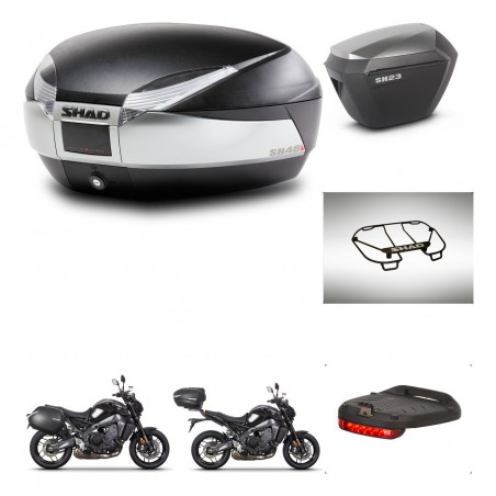 SHAD Maletas sh23 alu + soporte montaje baul SH48 accesorios TITANIUM PREMIUM KIT-465597