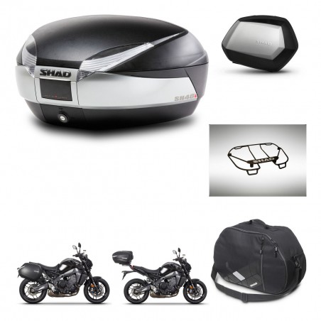 SHAD Maletas SH35 PREMIUM + soporte montaje baul SH48 accesorios TITANIUM KIT-465601
