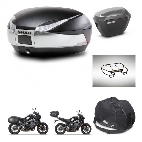 SHAD Maletas sh23 alu + soporte montaje baul SH48 accesorios TITANIUM PREMIUM KIT-465603
