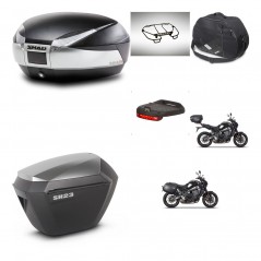 SHAD Maletas sh23 alu + soporte montaje baul SH48 accesorios TITANIUM PREMIUM KIT-465609