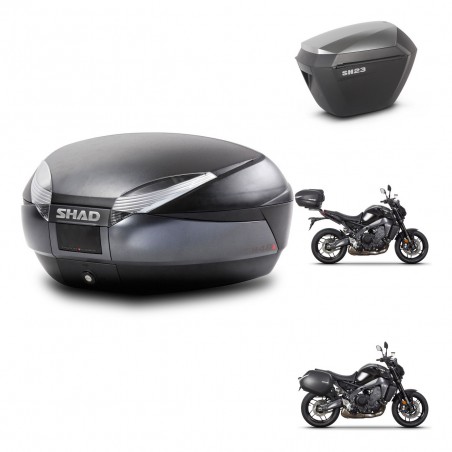 SHAD Maletas sh23 alu + soporte montaje baul SH48 DARK GREY PREMIUM KIT-465663